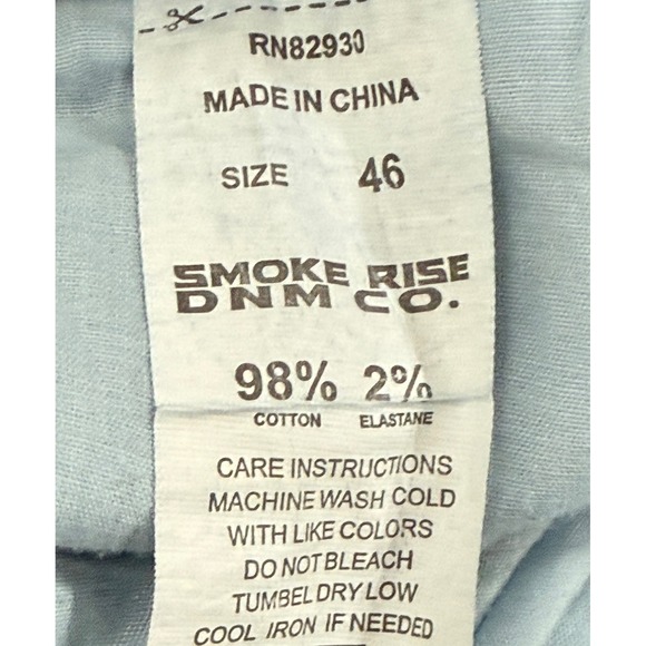 SMOKE RISE Denim Shorts Men Size 46 Distressed Neon Patch Frayed Hem 100 - Picture 4 of 12